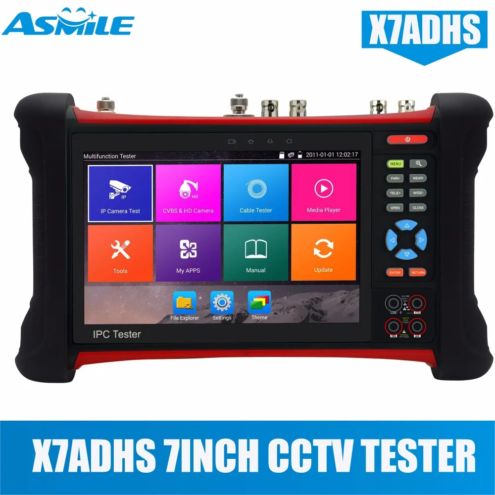 

New multi functional X7 wifi cctv tester 4K H.265 IP/Analog/TVI 5MP/ CVI 4MP/ AHD 4MP with HDMI IN/OUT for X7ADHS