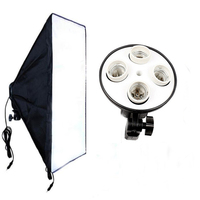 Photo Studio Video Lighting Kit 50*70cm Softbox Light Box+4 x E27 Socket Lamp Head Photographic Light Equipment