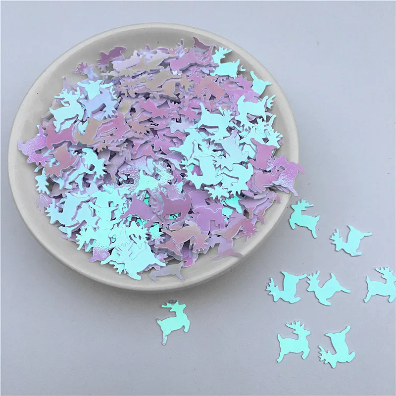 360pcs/Pack 10mm Christmas Deer Shape Sequins Paillettes DIY Crafts PVC Loose Sequin Scrapbook Ornaments Decoration Accessories