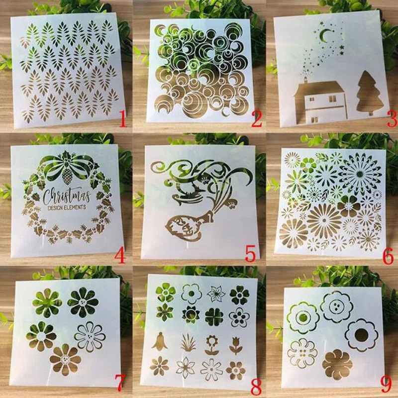 Stencil DIY Student Painting Template Openwork For Wall Scrapbooking Diary Accessories Coloring Embossing Office School Supplies