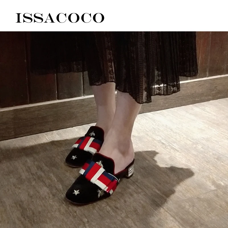 ISSACOCO pantofole da donna a punta con fiocco estate donna appartamenti sandali scarpe da donna strass appartamenti sandali infradito da donna