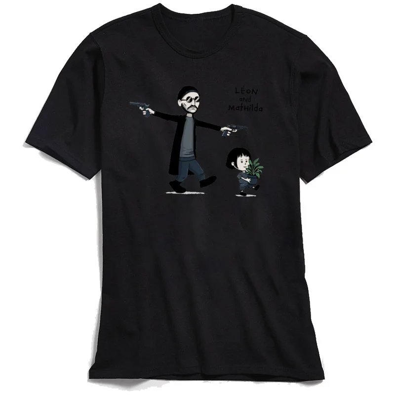 Leon And Mathilda T-shirt Men Women Unisex TShirt 100% Cotton Leon The Professional Killer Couple Lovers Tee Shirts Cartoon Tops