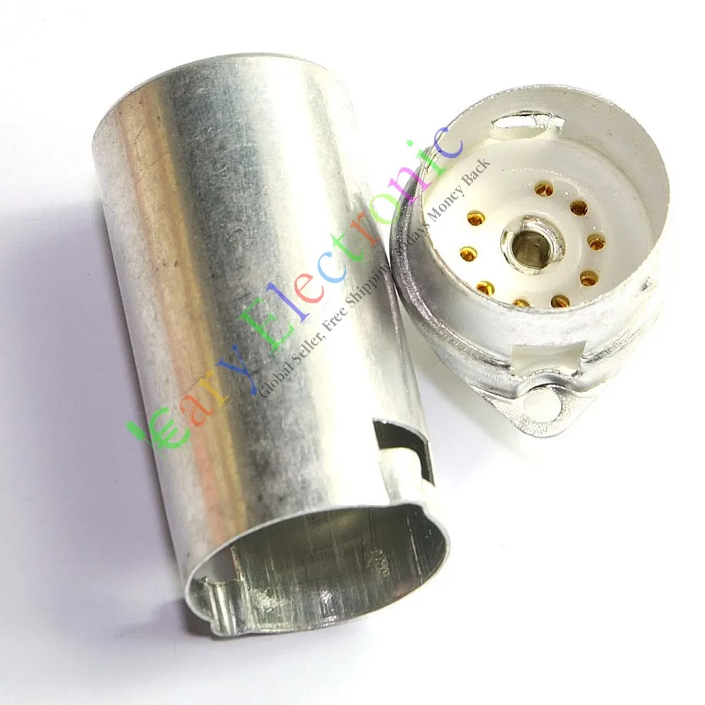 

Wholesale and retail 20pcs 9Pin Gold Tube sockets Skirted Shield Chassis for 12AX7 12AU7 ECC82 6DJ8 free shipping