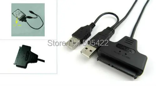 Новый жесткий диск SATA 7 + 15 Pin 22 к USB 2,0 кабель адаптера для 2,5 HDD ноутбука 500 шт./лот