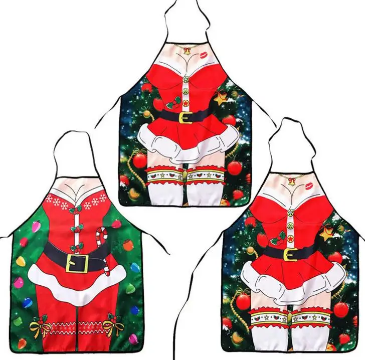 Christmas decoration Apron Merry Christmas Holiday Cooking Aprons Santa Claus Deer Cool Aprons