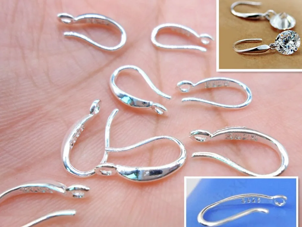 

50PCS DIY production jewelry accessories earrings found 925 silver earrings accessories engraving labels crystal hand deduct