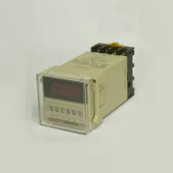 DH48S-S 0.1s~99h Repeat Cycle SPDT Time Relay Counter with Socket/Base AC110V/220V/380V/36V DC 24V/12V Digital Timer Relay