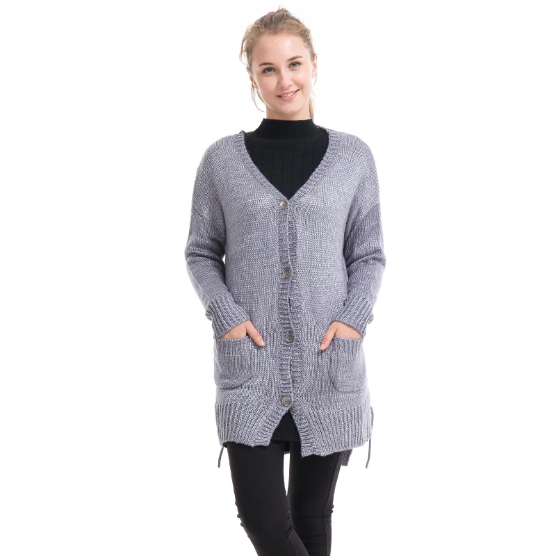 New Spring Woman Sweater fashion Cashmere  Women Zipper Coat Pocket Capes oversize free size