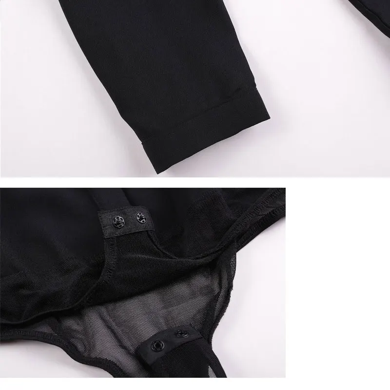 UsualYeah New Women Office Lady Black Body Shirts Solid Lace Long sleeve Turn-down Collar Blouse S-XXL SY0329