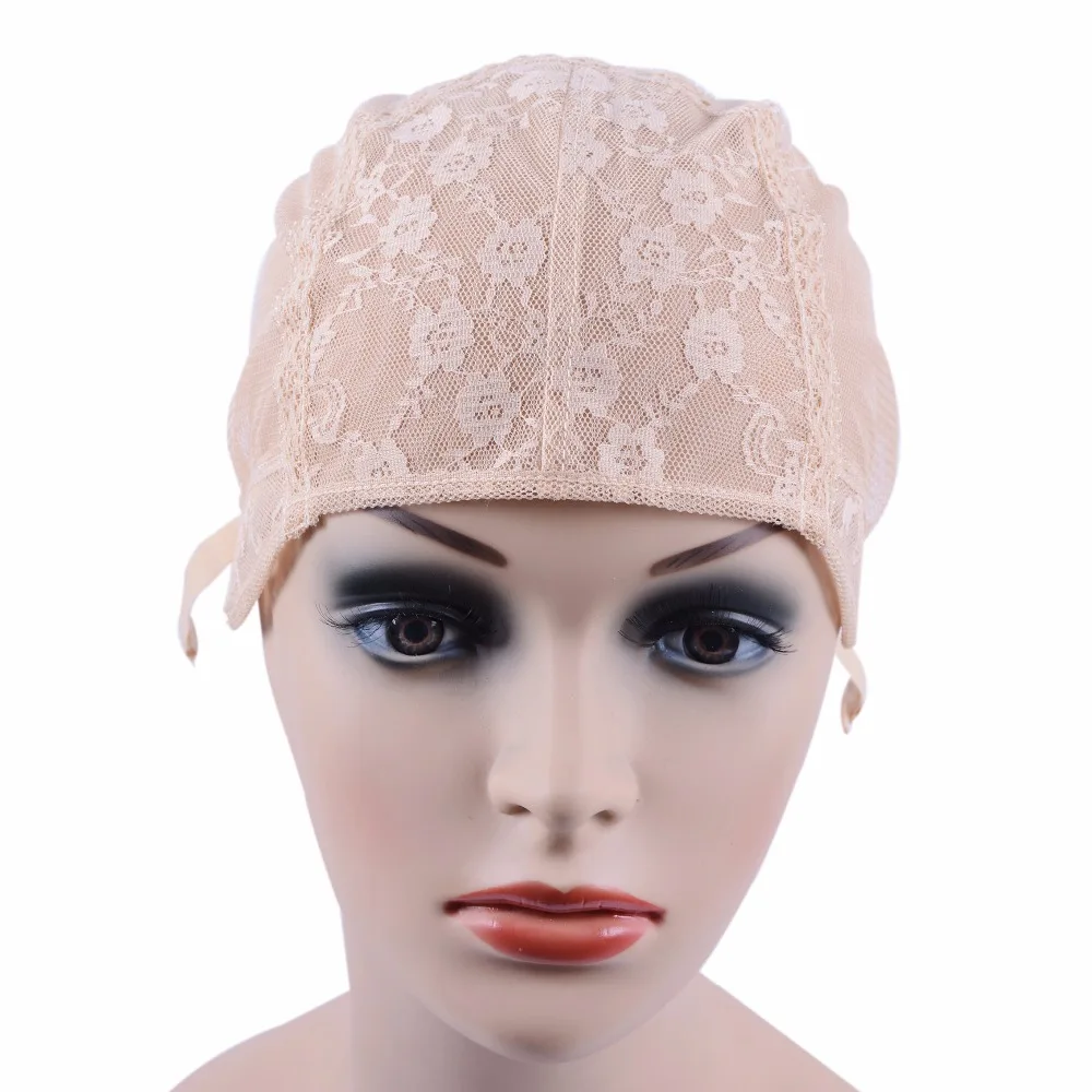 Gorro de peluca rubia para hacer pelucas con correa ajustable en la espalda, gorro de tejido sin pegamento, malla para el cabello de buena calidad