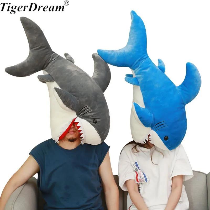 90cm One Piece Soft PP Cotton Stuffed Big Shark Plush Toys High Quality Cushions Super Creative Sleeping Pillows 3 Colors