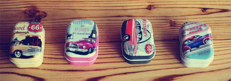 32pcs/box Vintage Car design Tin Box Metal Coin Saver Small Jewerly Case Pill case 16 designs Chocolate Gift Box