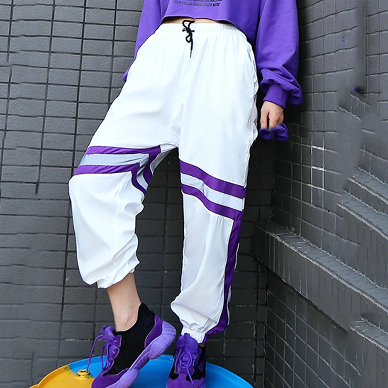 Adults Jazz Trousers Hip Hop Costume Loose Leisure Sports Pants Street Dance Clothing Women Dancer Modern Dancing Pants DT1047