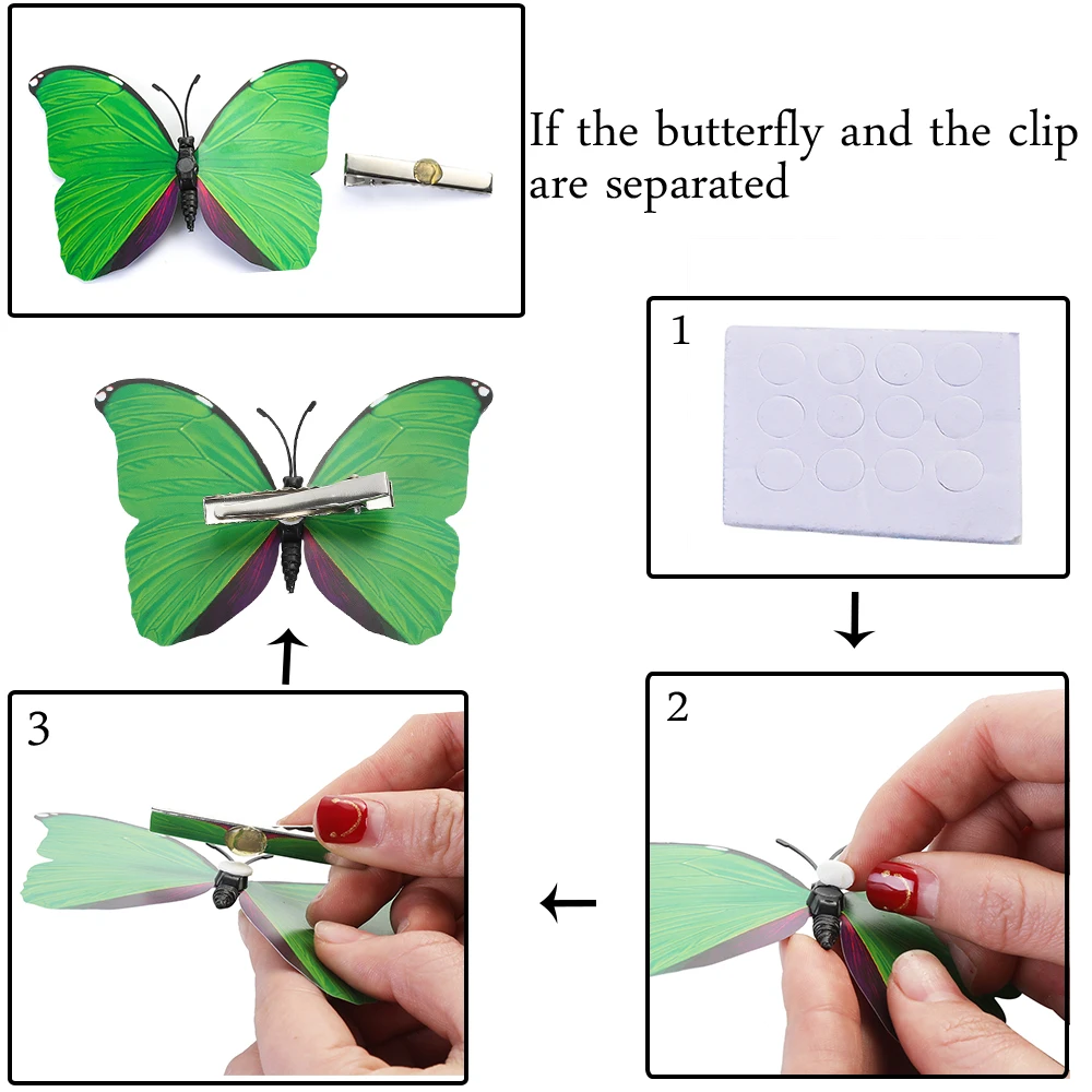 AWAYTR Handmade Simulation Butterfly Wedding Headwear Hairpins DIY Gift For Girl Beautiful Hair Clip Hair Decor Hair Accessories