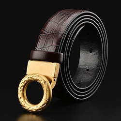 2026 new fashion belt for men lady genuine leather strap trousers high first women luxury ciartuar circular buckle