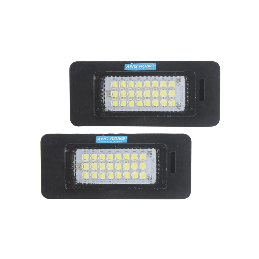 ANGRONG White LED License Number Plate Light Holder Lamp No Error For Audi A3 A4 B8 S4 A5 S5 Q5 S TT Quattro