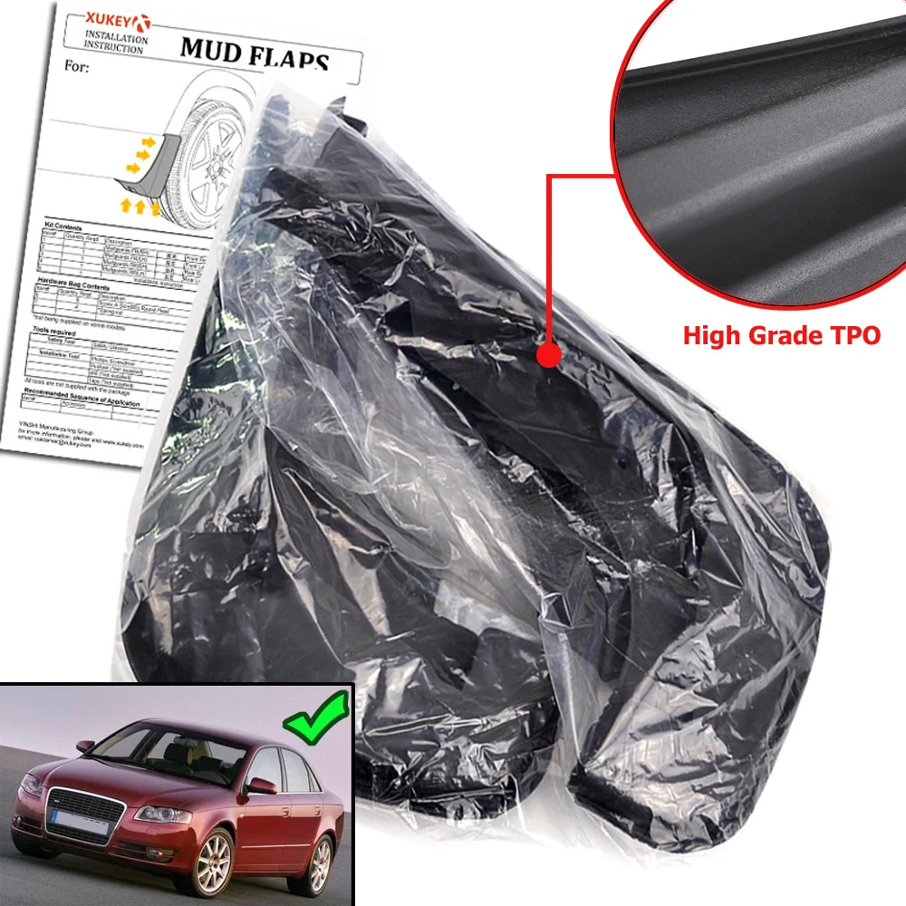 Front&Rear Mudflaps Mud Flap Fit For Audi A4 B7 2005 2006 2007 2008 Mud Flaps Splash Guards Mudguards Fender Accessories