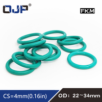 5PCS/lot Rubber Ring Green FKM O ring Seal 4mm Thickness OD22/24/25/26/27/28/30/32/33/34mm Rubber O-Ring Seal Gasket Ring Washer