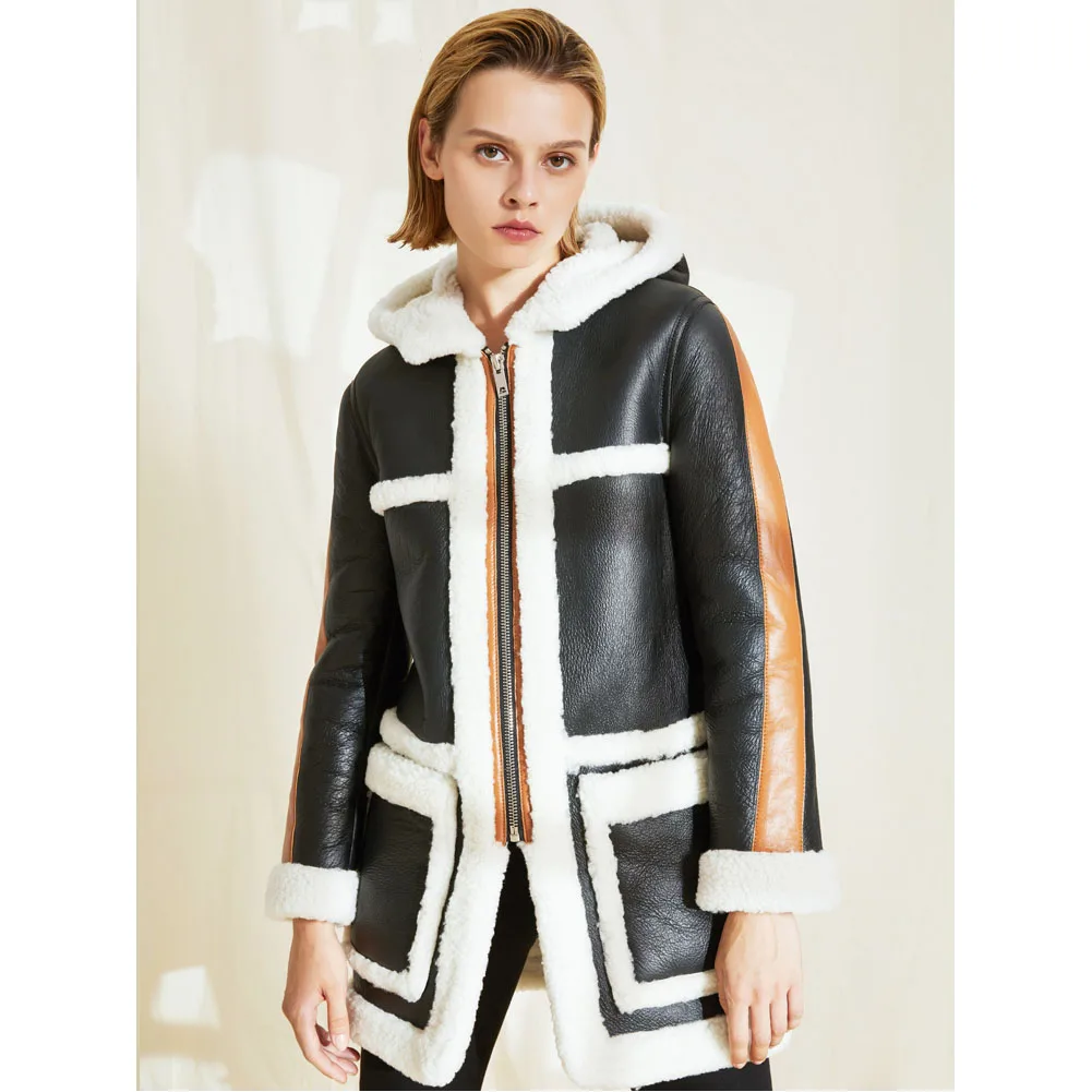 Denny & Dora ผู้หญิง B3 Shearling แจ็คเก็ตผู้หญิงเสื้อแจ็คเก็ตยาวผู้หญิงฤดูหนาว WARM Thicken JACKET