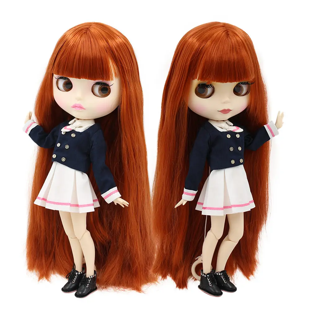 ICY DBS Blyth Doll 1/6 bjd toy 30cm red brown Hair white skin joint body matte face girl gift ob24 anime doll