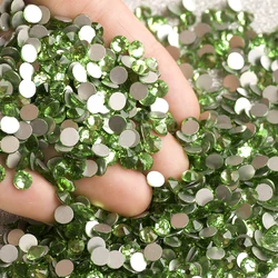YANRUO 2058NOHF Peridot Green DIY Rhinestones Nail Art Strass Non Hotfix Glue on Glass Crystals for Handiwork
