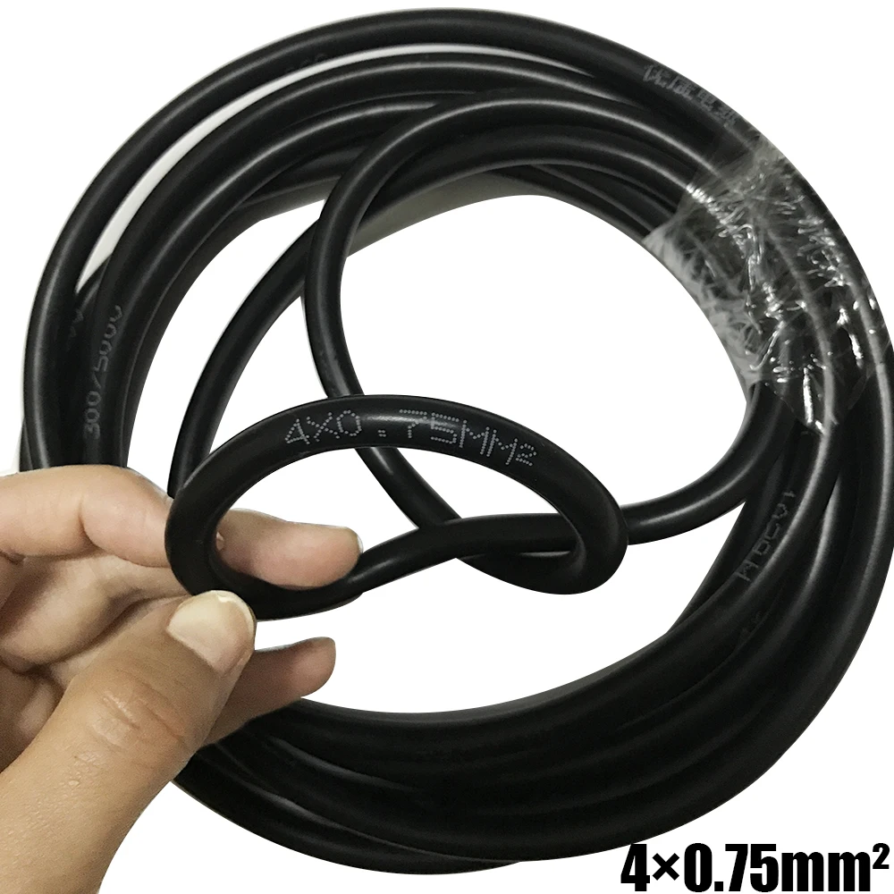 Electrical Wire Signal Cable RVV4 Signal Control Sheath Cable RVV4X0.3/0.5/0.75/1.0mm Square Soft Connection Line