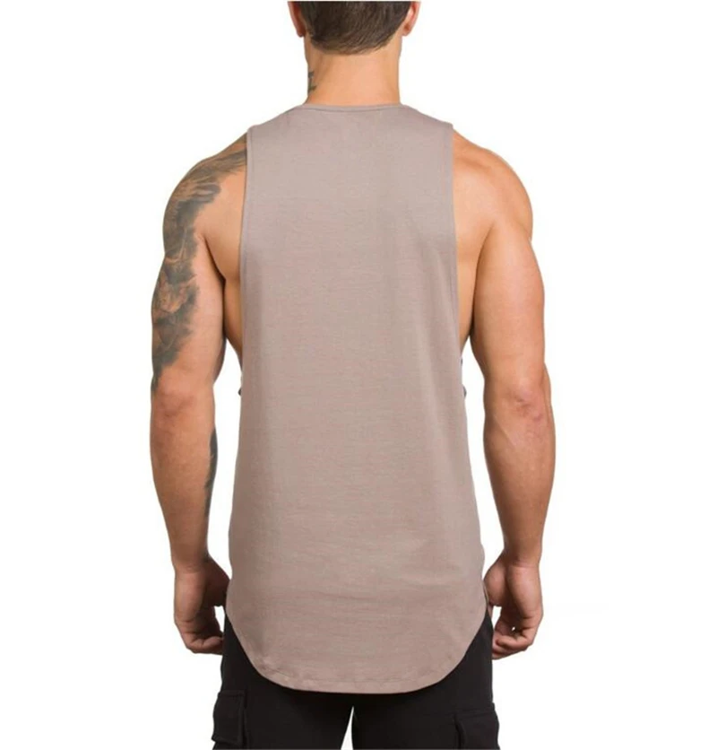 Muscleguys Solid Gyms Stringer Tanktop Bodybuilding Clothing Fitness Mens Sleeveless Cotton Singlets