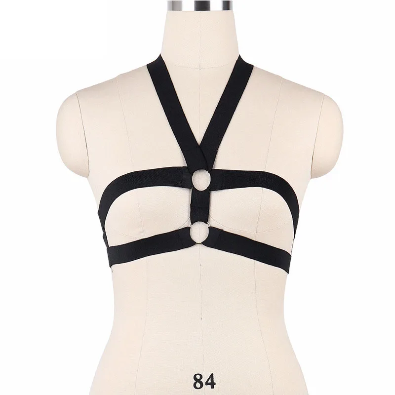 

Elastic Body Cage Bra Kawaii Cosplay Bondage Harnes Lingerie Adjustable Harness Bra Punk Rock Crop Top Nightclub Costumes O0093