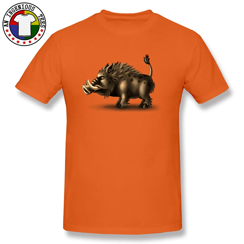 Orange Color T Shirts For Guys Animal Boar T-shirts Print Cotton Tops Shirts On Sale Crewneck Comfortable Tee Shirt Top Quality