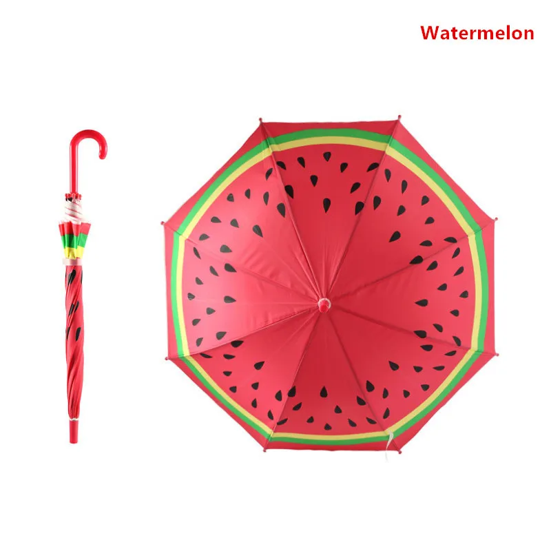 Novelty Fruit strawberry orange watermelon Lovely Kid Child Princes prince Sunny Rainy Umbrella Windproof Strong Longhandle Gift