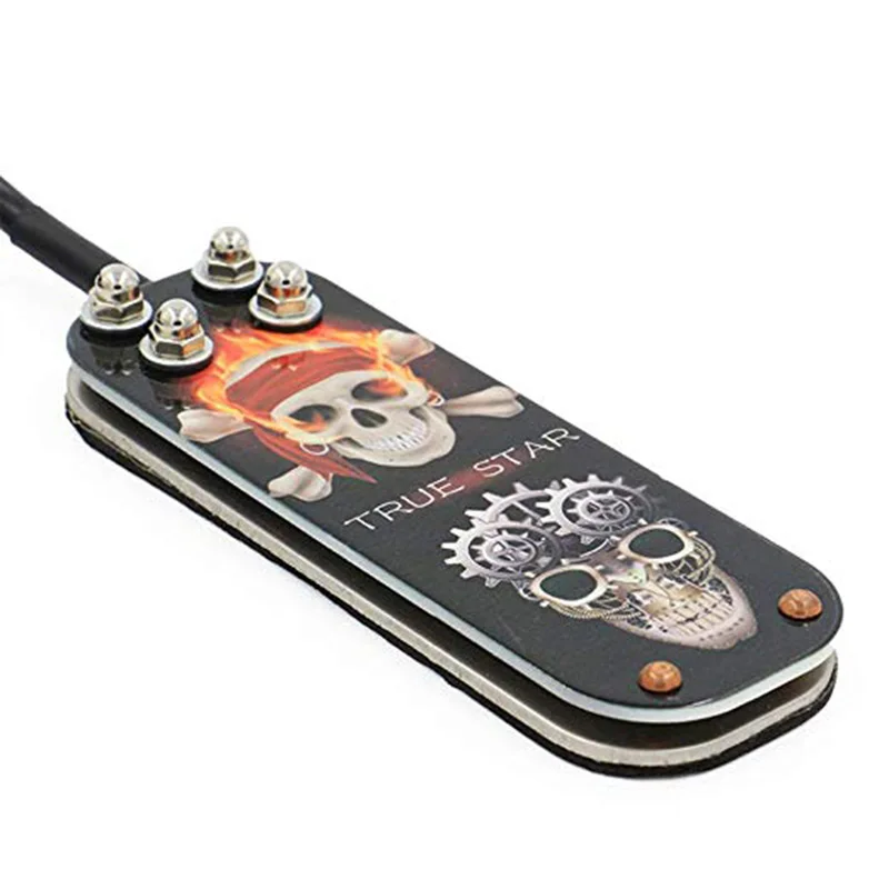 Stainless Steel Tattoo Foot Pedal Switch Thickened Steel Skeleton Appearance Foot Switch with 2m Fireproof Silicone Wire