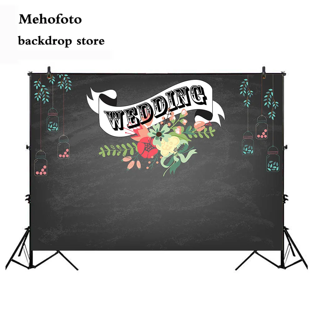 

Blackboard Photography Backdrops Wedding Flower Photo Background Booth Studio Married Backdrop Vinyl Cloth Seamless 884