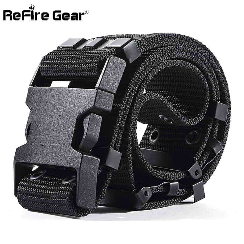 

ReFire Gear SWAT US Soldiers Army Tactical Belt Men Military Equipment Combat Waist Belts Sturdy Airsoft Nylon Waistband 5.5cm