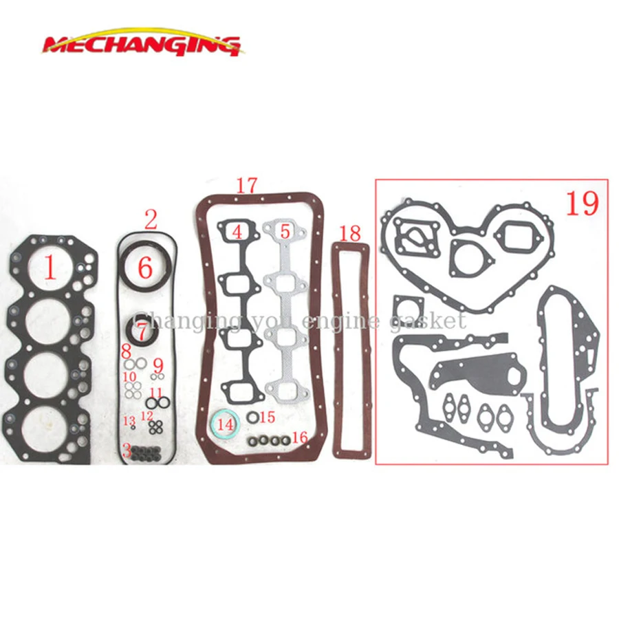 

customized LOGO FIT TOYOTA DYNA TOYO-ACE LAND CRUISER For B 2B Engine Automotive Spare Parts Engine Gasket Set 04111-56039