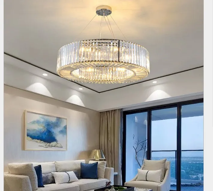 Imagem -03 - Crystal Pendant Light ac Home Decoration Luxo Claro Europeu Top k9 Hotel Hall Sala de Estar Sala de Jantar