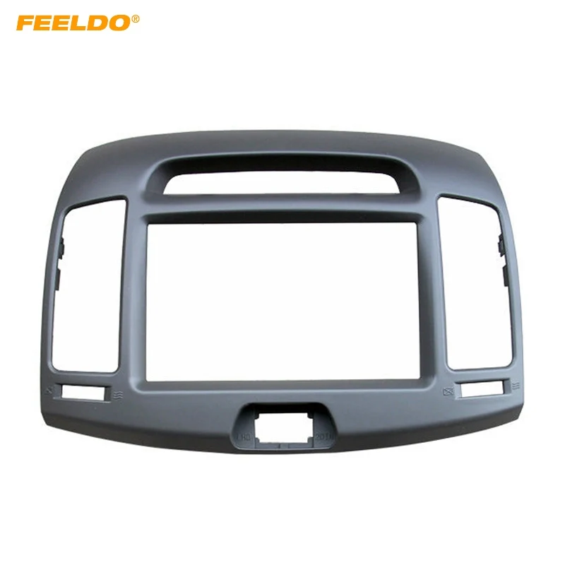 

FEELDO Car 2Din DVD Radio Fascia Frame for Hyundai Elantra 2006-2011(Korean Type,LHD) Stereo Face Panel Trim Kit