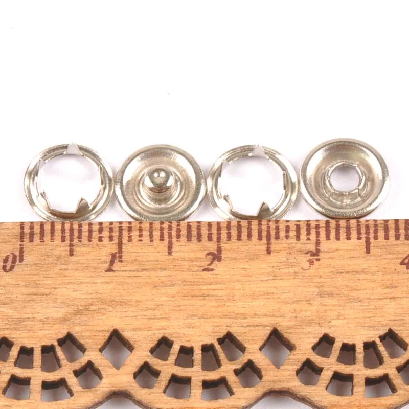 50sets(4pcs 1set) 7.5/9.5/11mm Metal Prong Snap Buttons Fasteners Press Studs Poppers Baby Romper Buckle Snap cp2123