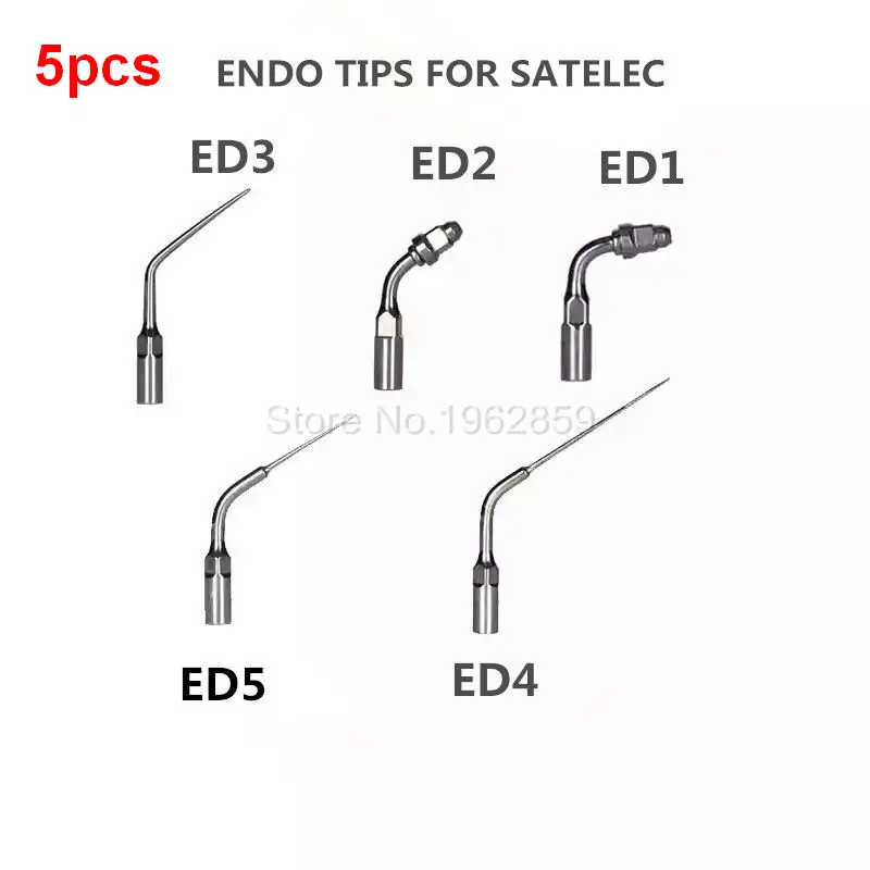 

5 pcs Endodontic Dental Ultrasonic Endo Tips ED1 ED2 ED3 ED4 ED5 for Satelec DTE Handpiece