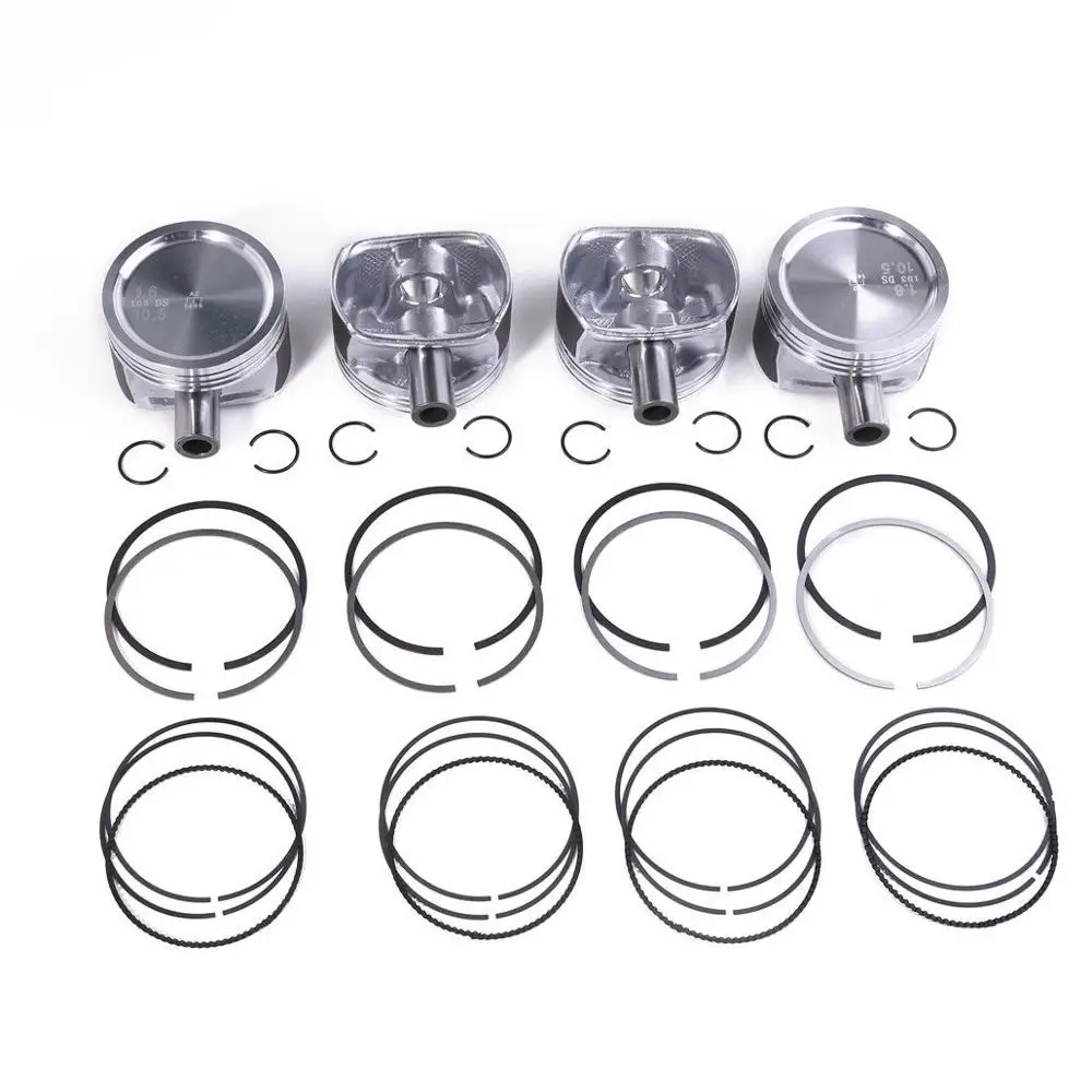 EA111 4Pcs 76.5mm Pistons & Rings Kit Fit For VW Jetta 11-16 1.6L 03C 198 151 036 107 065 DH 03C198151 CLRA