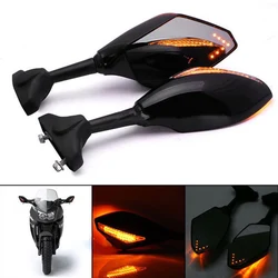 Mooreaxe Motorcycle LED Turn Signal Mirrors With Built In Arrow LED For Yamaha FZR600 YZF600 R6 R6S FZ1 FAZER FZS1000 FZ6