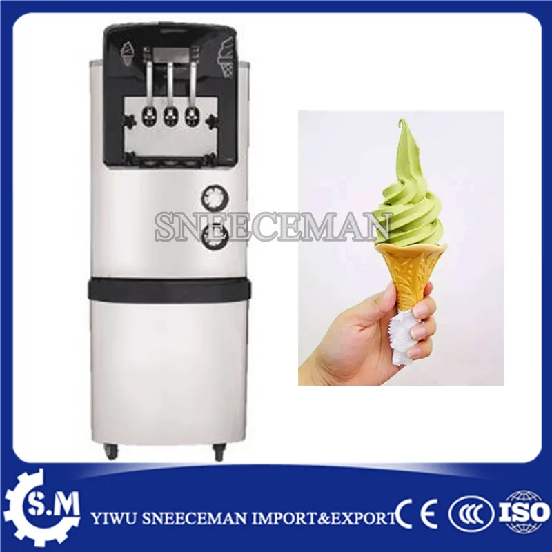 

38-46L/H Commercial Soft Ice Cream Machine 3 Flavors Ice Cream Maker