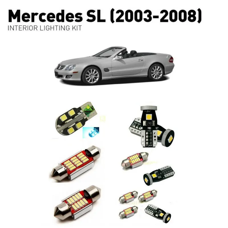 

Led interior lights For mercedes sl 2003-2008 12pc Led Lights For Cars lighting kit automotive bulbs Canbus