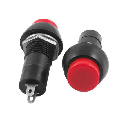 20pcs PBS-11B Green or Red Cap SPST OFF/(ON) NO N/O Round Momentary Pushbutton Switch 3A 250V AC Mounting Hole 12mm