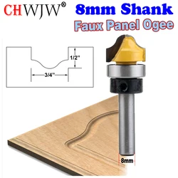 Mèche de routeur d'oduextrêmes de faux panneau de tige, pointe en carbure C3, coupe-tenon de travail de calcul, outils de travail de calcul, 8mm, 1PC