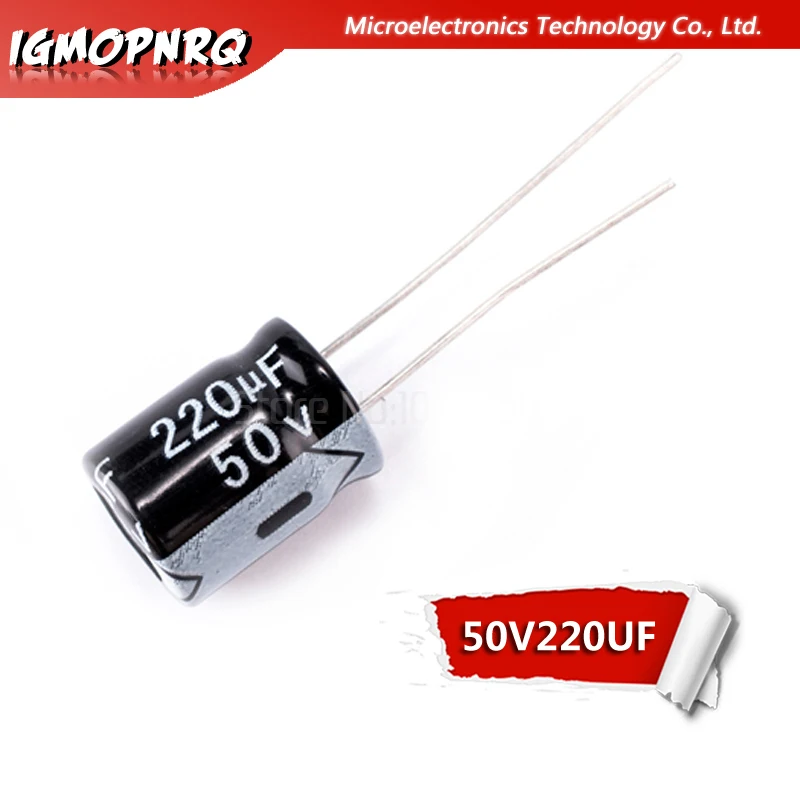 20PCS 50V220UF 10*13mm 220UF 50V 10x13mm Aluminum Electrolytic Capacitors DIP