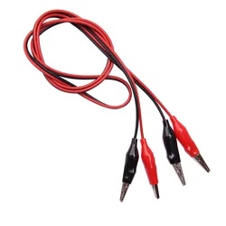 Glyduino 0.95M 1Pcs Double Red and Black Clips Crocodile Cable Alligator Jumper Wire Test Leads for Arduino