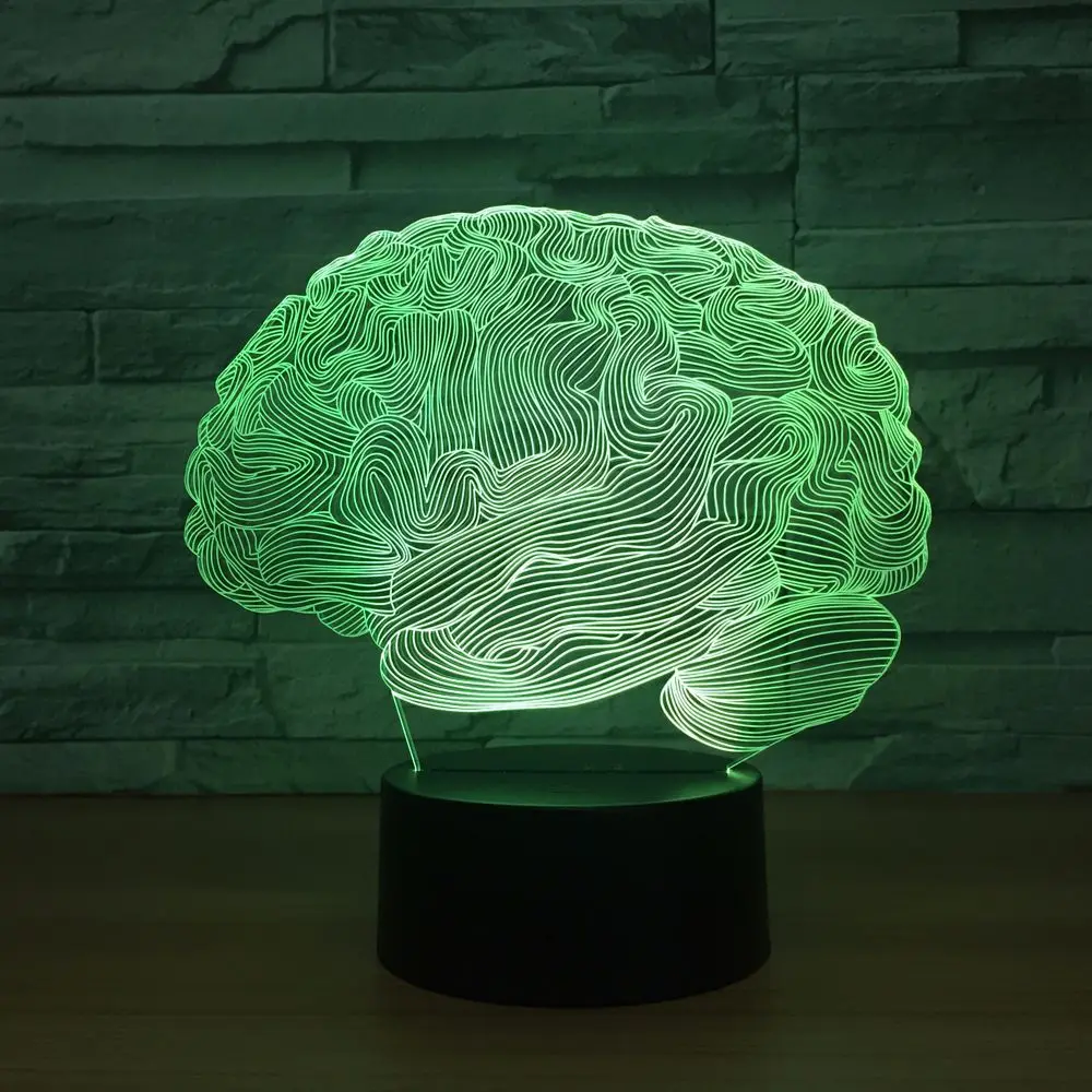 Carebellum-lâmpada de led 3d que muda de cor, luz noturna, sensível ao toque, para decoração de home office