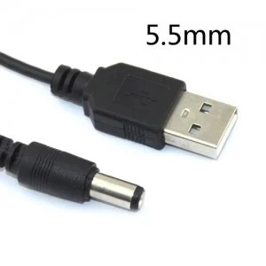 USB 2.0 A Type Male To DC5.5mm*2.1mm  Power Plug Barrel Connector 5V Cable 12 Copper core 80cm length