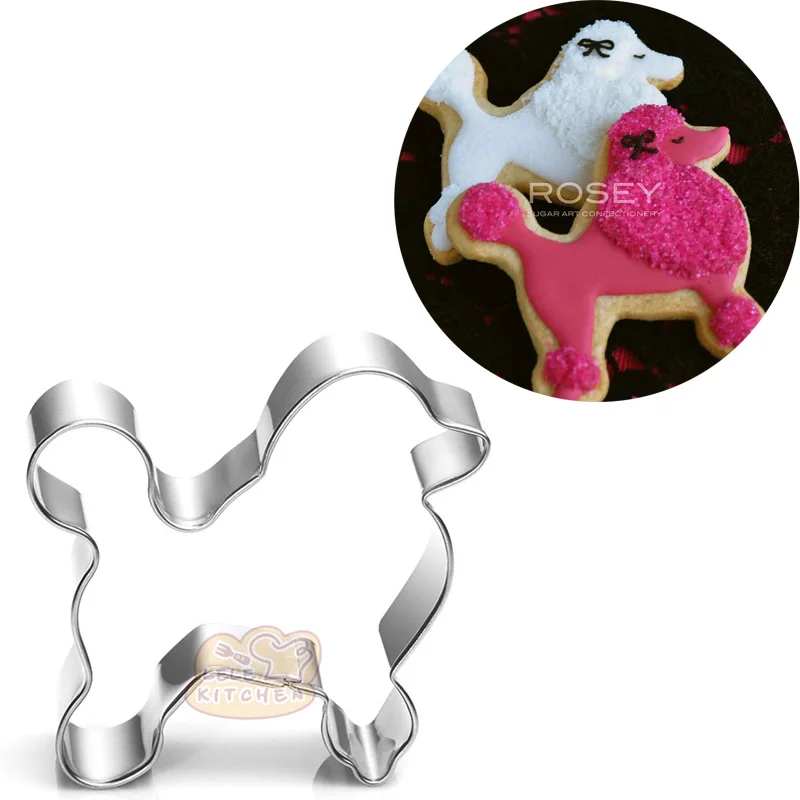 

1pcs Poodle Pet Dog Moldes Metal Cookie Cutters reposteria patisserie Biscuit Pastry Shop Chocolate Fondant Cake Decorating Tool