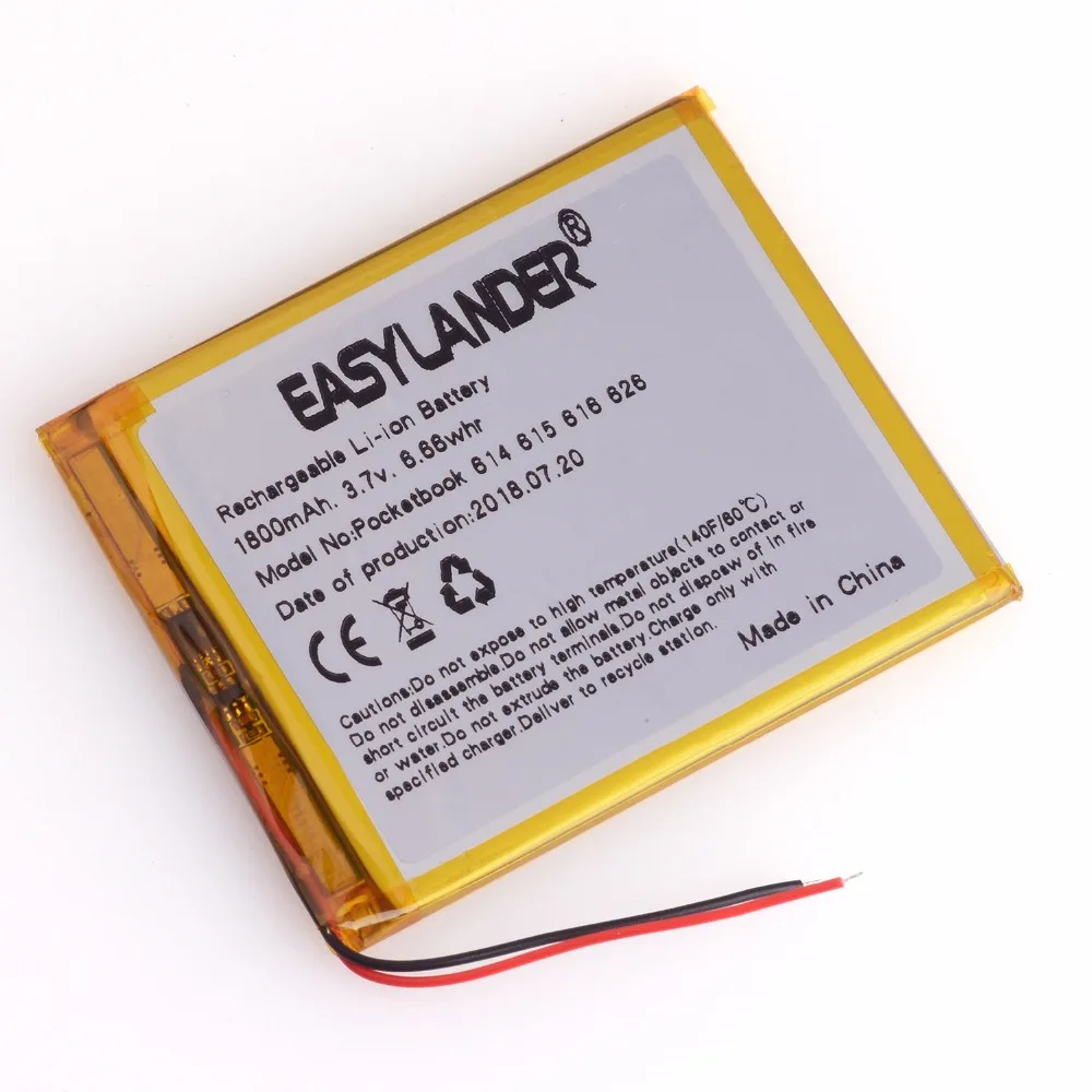 3.7V 1800mAh Rechargeable Lithium Li-ion Polymer Battery For E-book Pocketbook 614 Basic 2 26 Touch Lux 2 Touch Lux 3 626 Pl